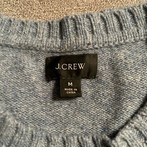 Men’s J Crew lambswool sweater, size medium, color light blue.